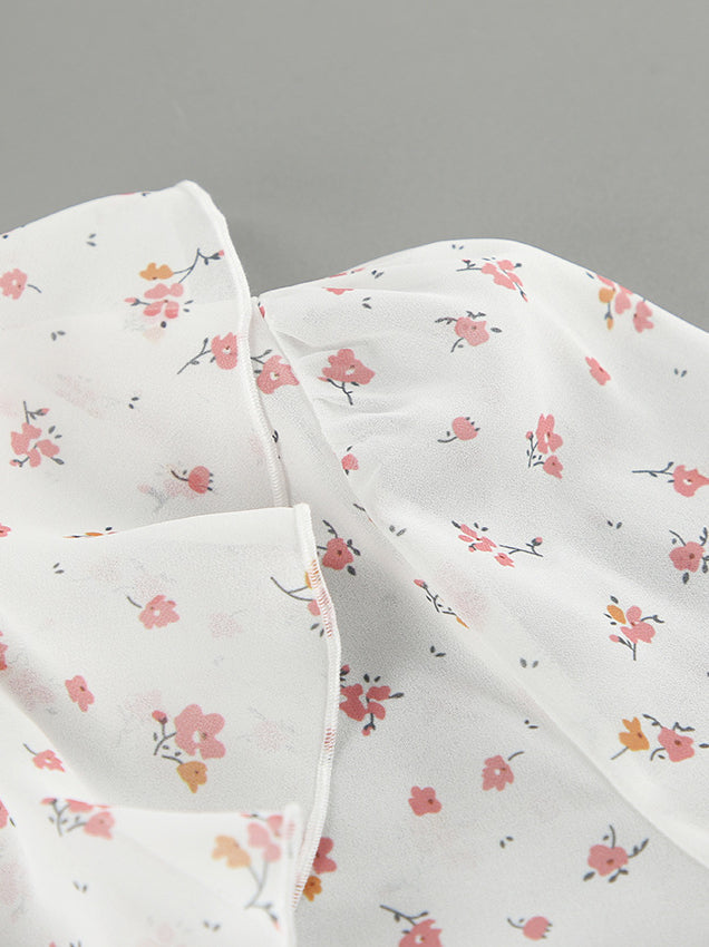 Ruffled V-neck Slim Fit Blouse
