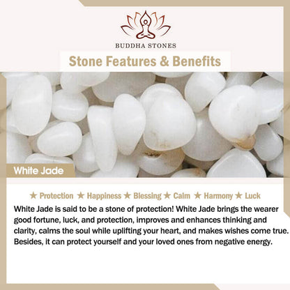 Fengshui White Jade Blessing Drop Earrings