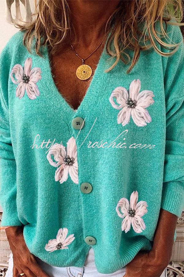 Knit Single Breasted Long Sleeved Cardigan Coats