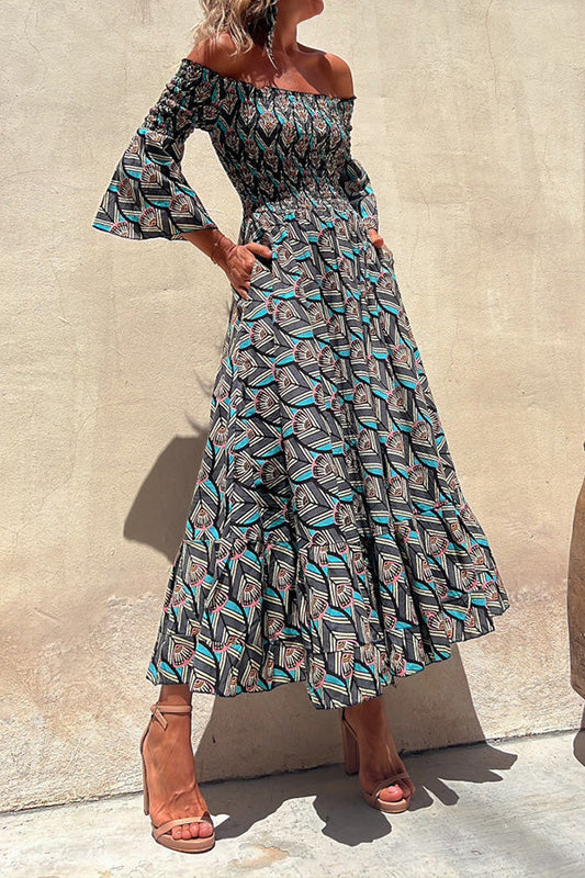 Geometric Bado Long Dress