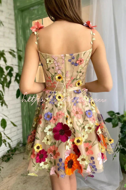 Like a Fairy Embroidery Applique Prom Mini Dress