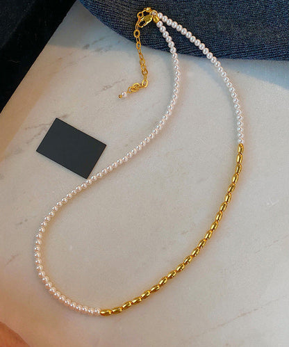 Boutique Colorblock Pearl Gilding Necklace