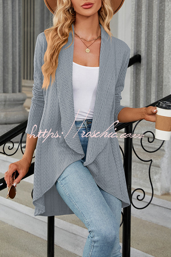 Long Sleeve Color Ruffle Loose Cardigan