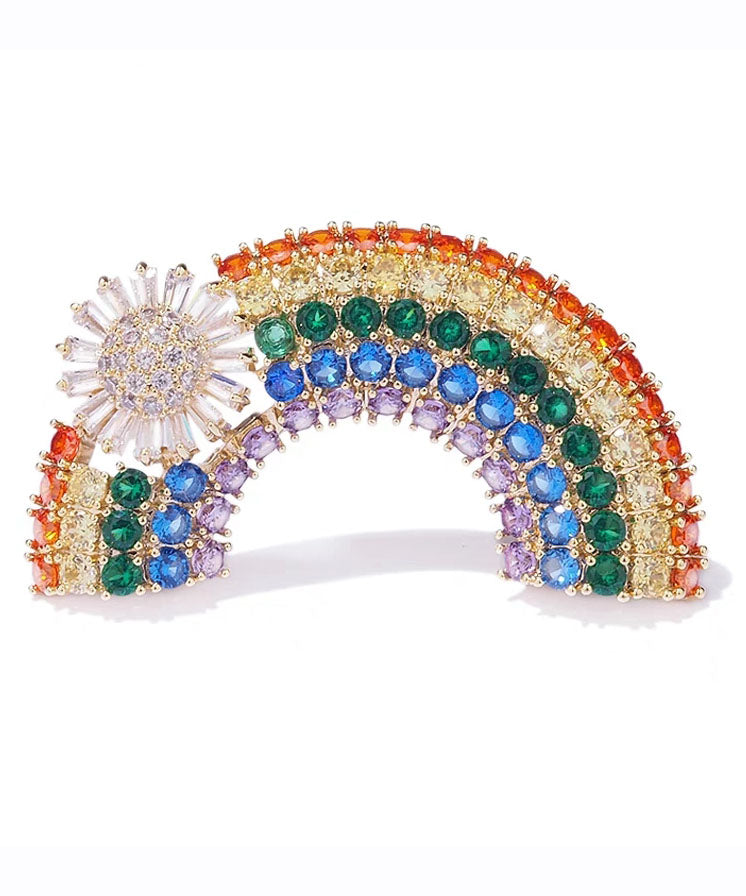 Rainbow Zircon Crystal Rainbow Brooches