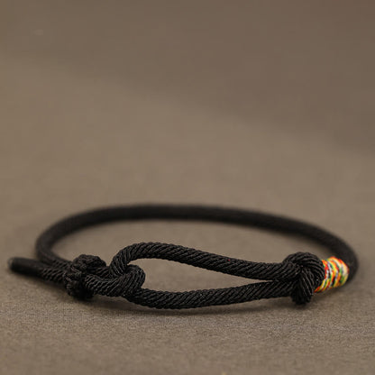 Dark Red String 925 Sterling Silver Coin Luck Bracelet