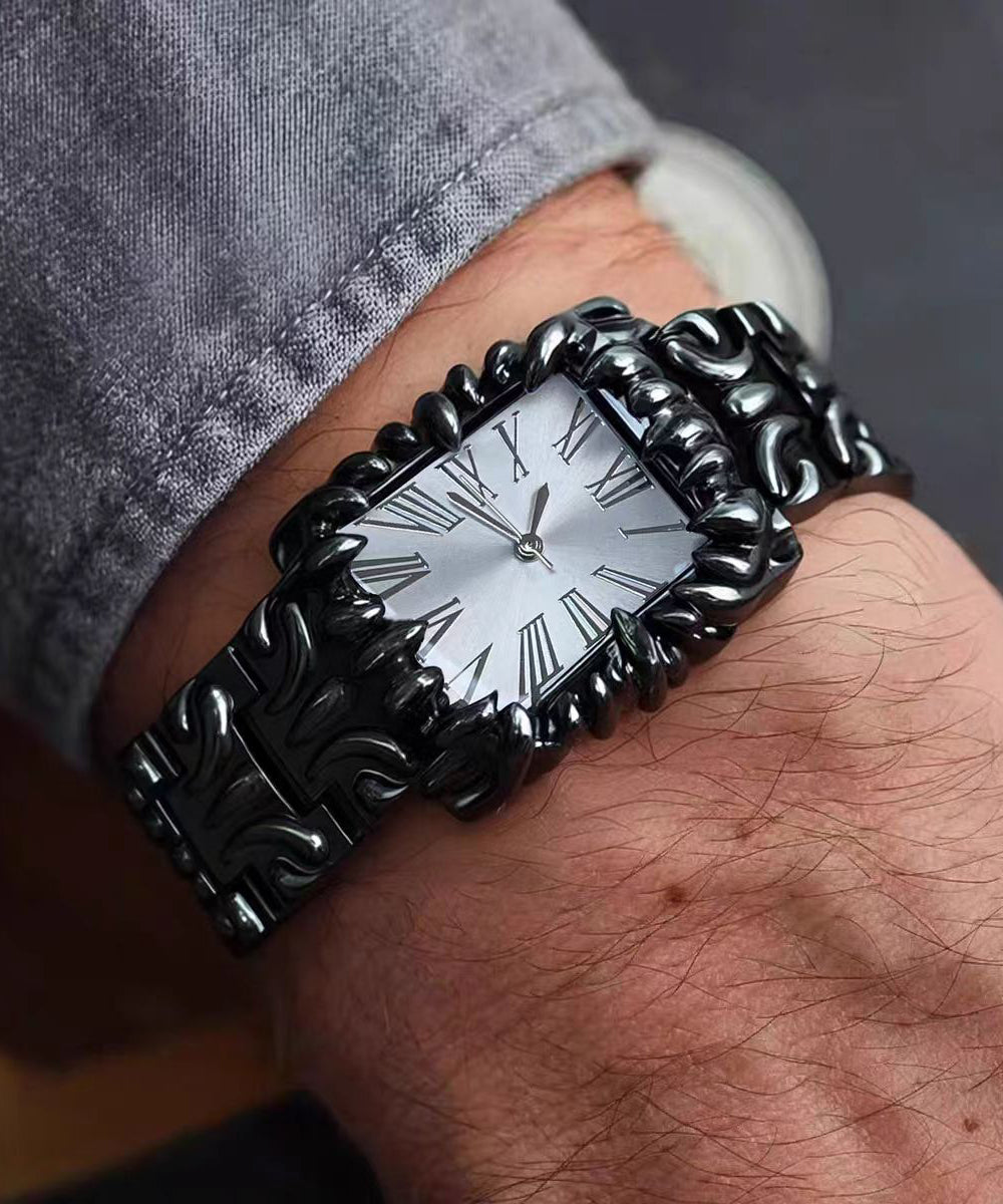Boutique Black Stainless Steel Alloy Quartz Movement Watches