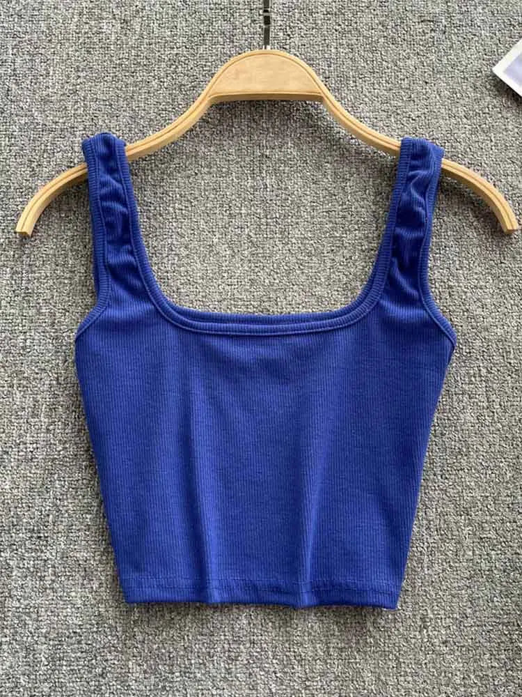 Tank Top Backless Y2k Top Slim Fit Bottoming Blouse Crop Top Sleeveless Camis Mujer