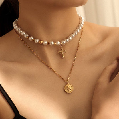 Faithful Pearl Layered Necklace
