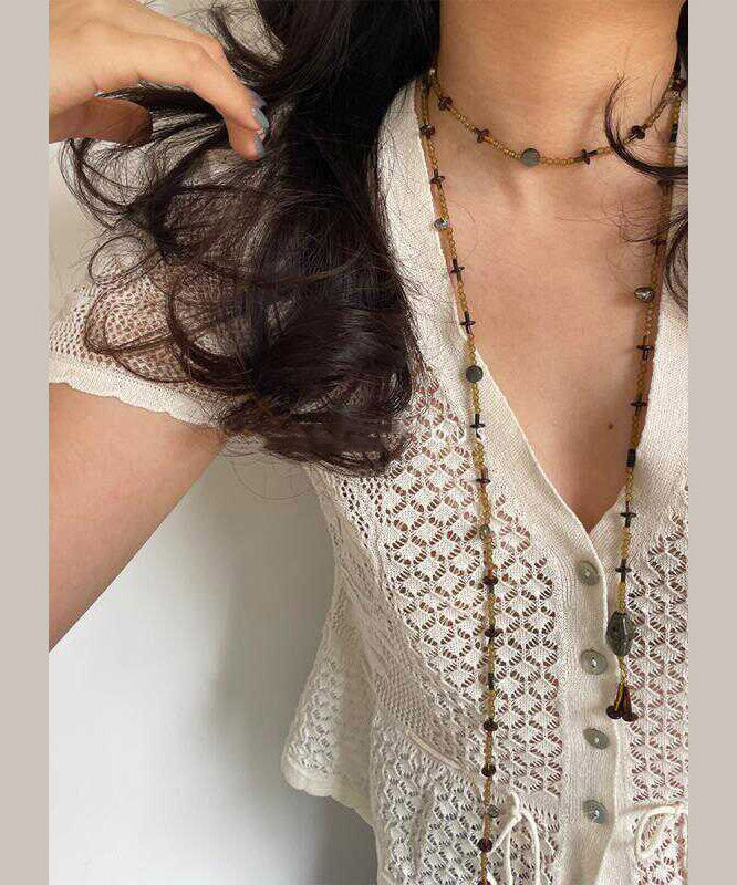Gold Sterling Silver Overgild Beading Necklace
