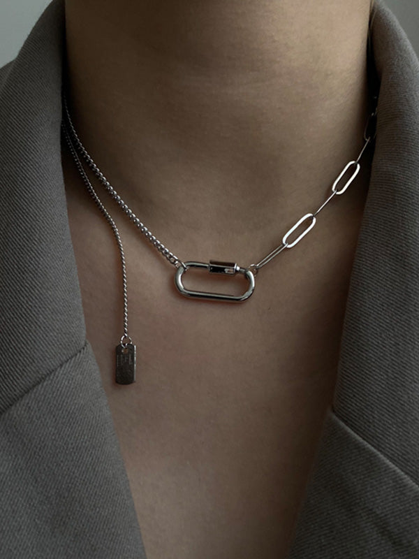 Color Geometry Necklace Accessories