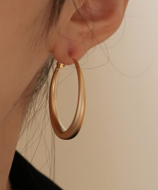 Gold Copper Overgild Round Hoop Earrings