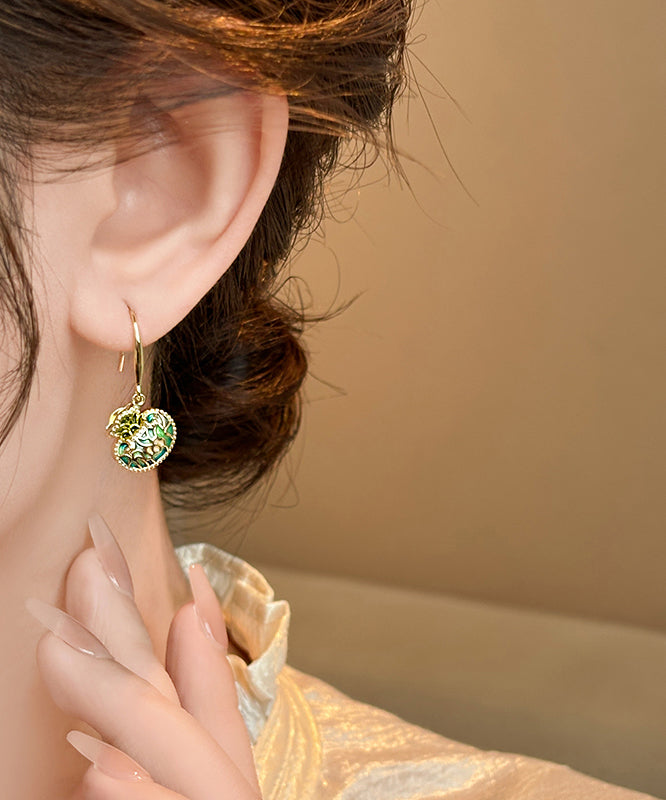 Diy Gold Copper Alloy Money Bag Tassel Drop Earrings