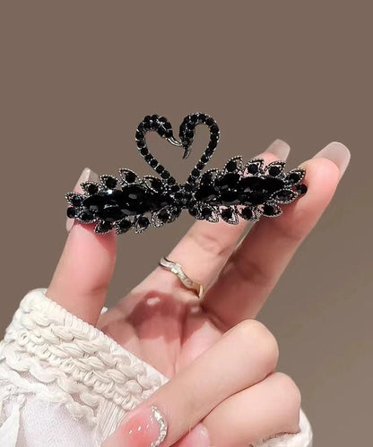 Novelty Black Alloy Crystal Zircon Black Swan Hairpin