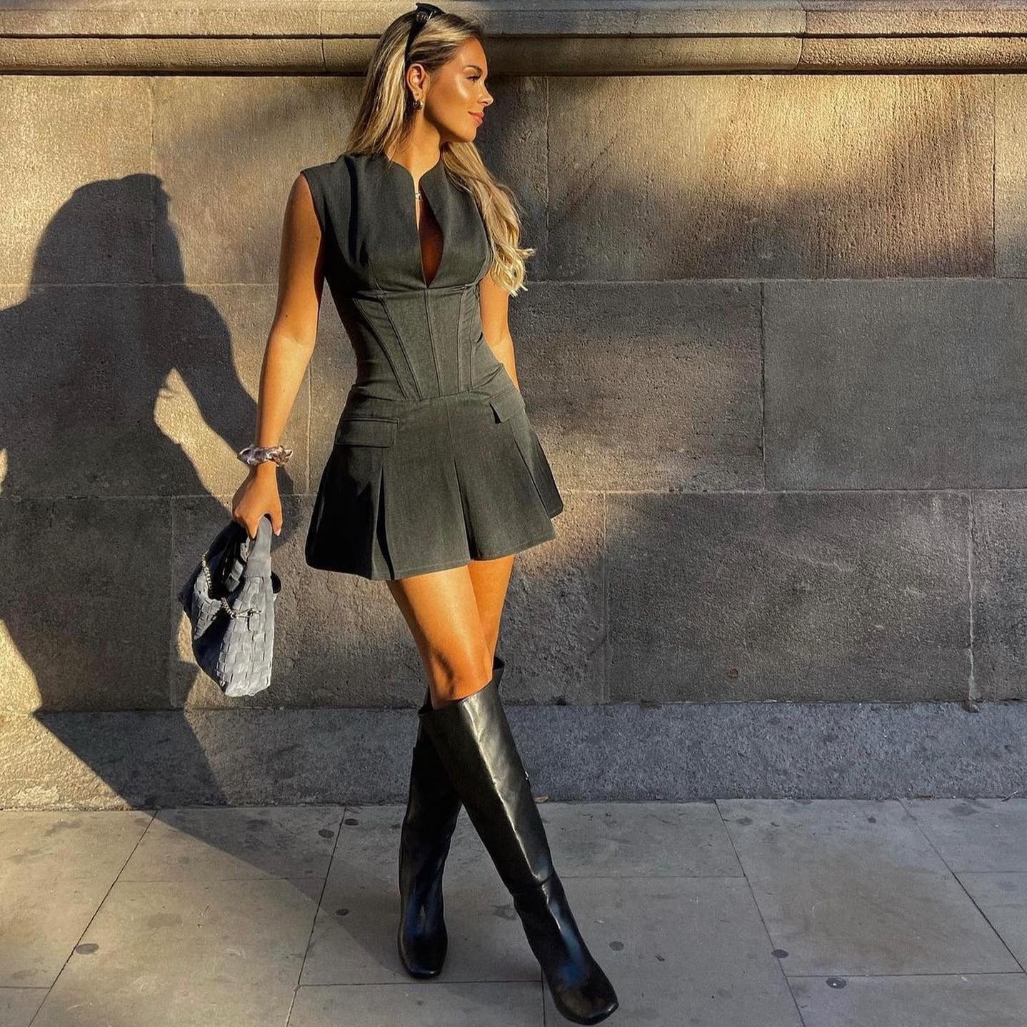 Melody - Corset Pleated Mini Dress