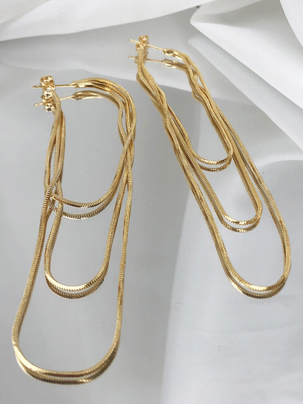 Simple Tasseled Color Earrings