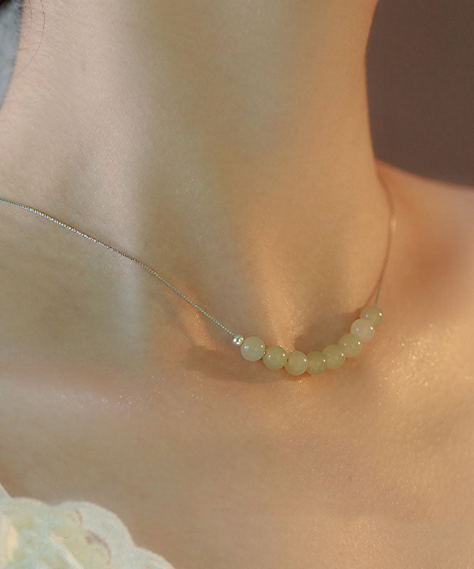 Cyan Jade Gratuated Bead Necklace