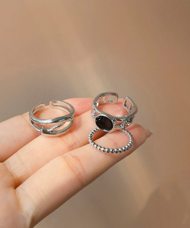 Silk Metal Three Piece Set Rings