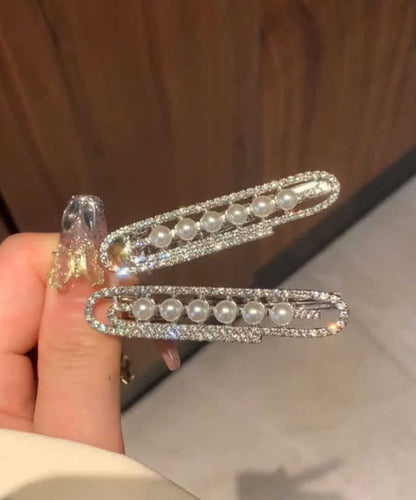 New Silk Alloy Pearl Zircon a Pair Hairpin