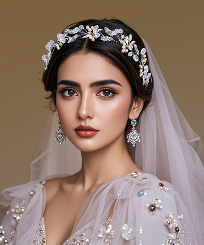 Silk Weave Zircon Bride Hairpiece