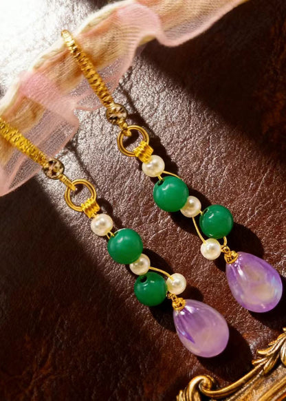 Pink Water Droplet Acrylic Drop Earrings