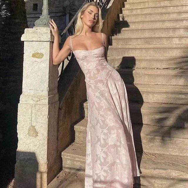 See Through Beach Spaghetti Maxi Dress for Plunge Off Shoulder Mesh Patchwork Long Holiday Dress Femme