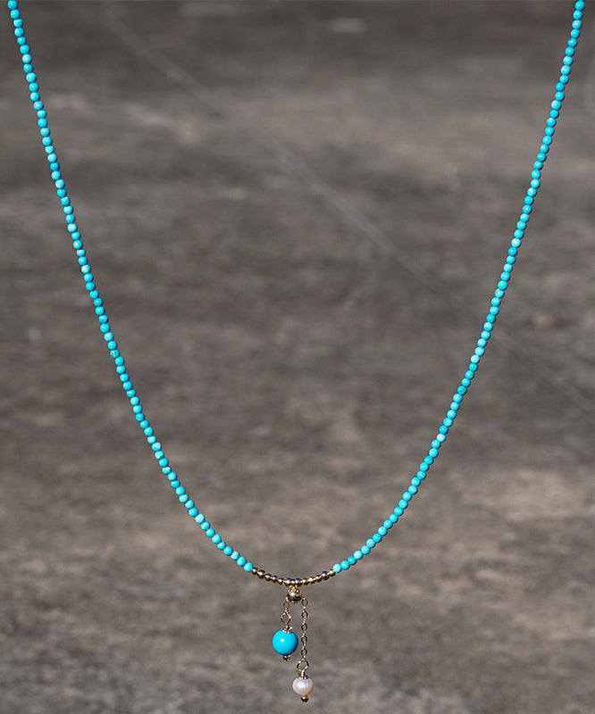 New Natural Pearl Patchwork Turquoise Necklace