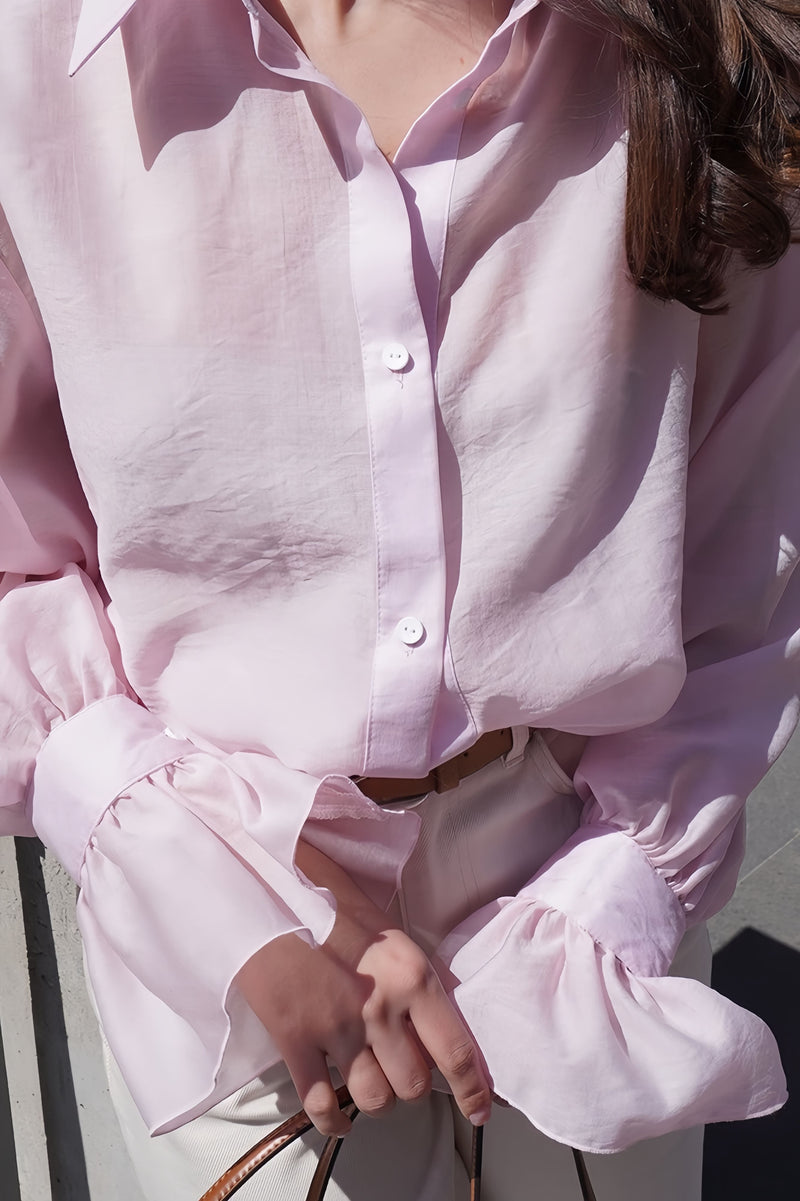 Ruffled Sleeve Loose Blouse