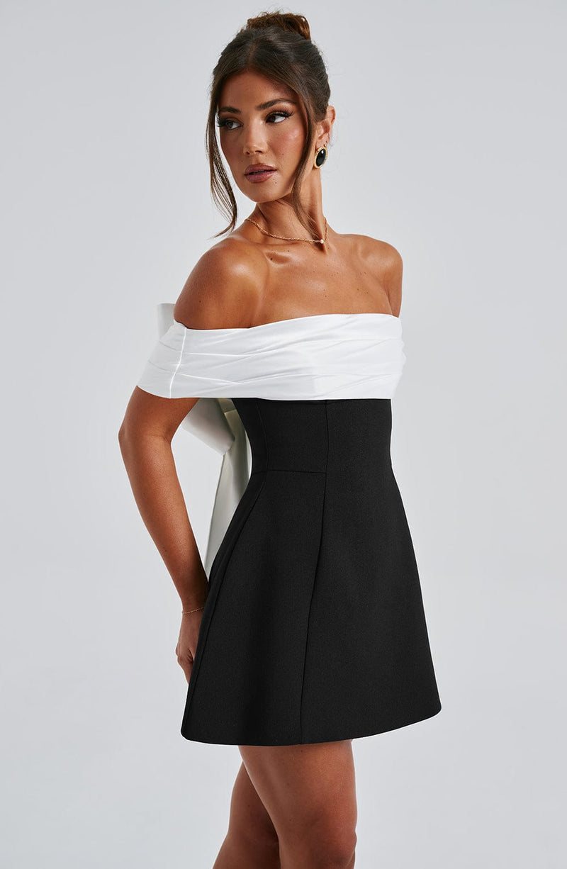 Delta Mini Dress - Black/white