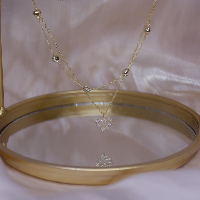 Double Strand Heart Necklace