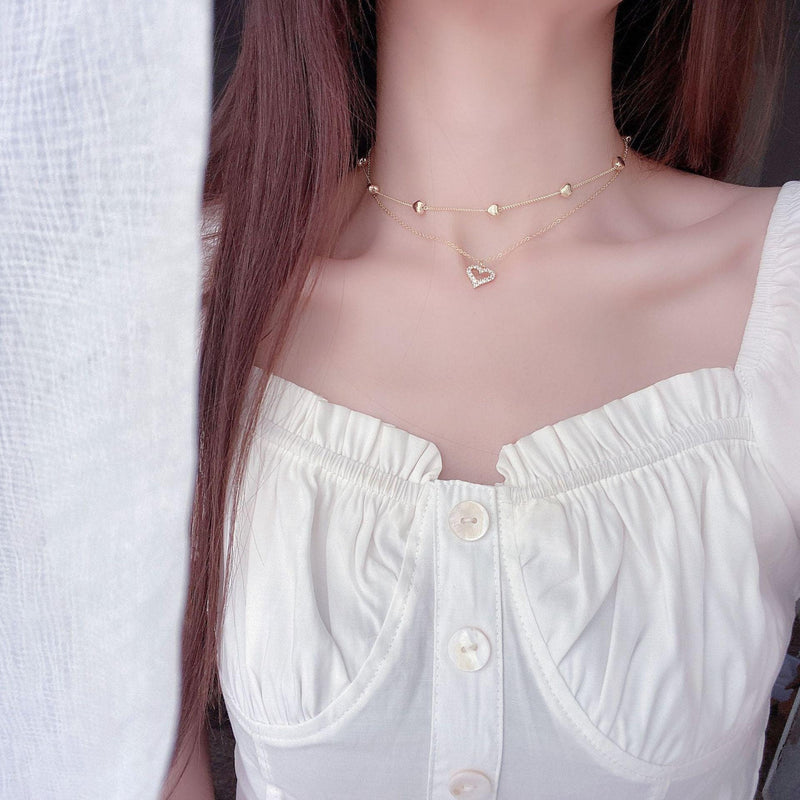 Double Strand Heart Necklace