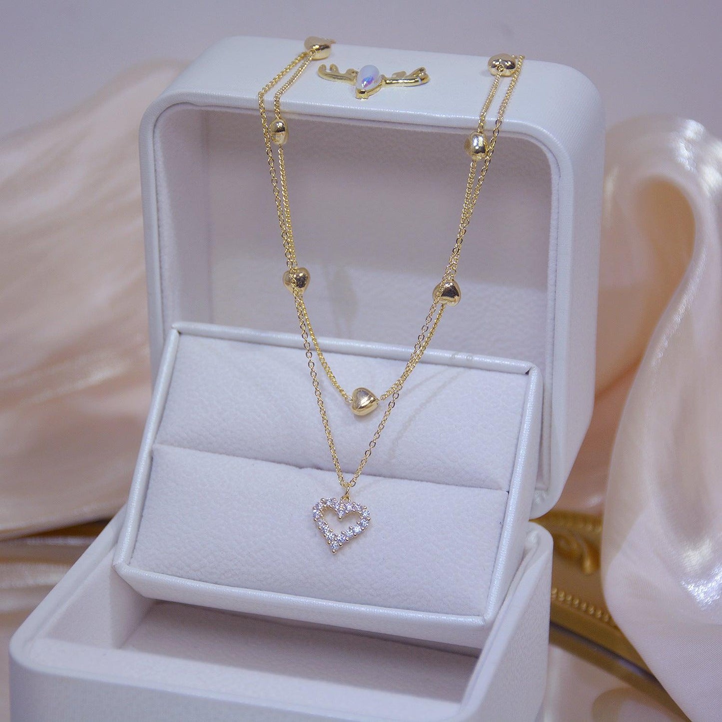 Double Strand Heart Necklace