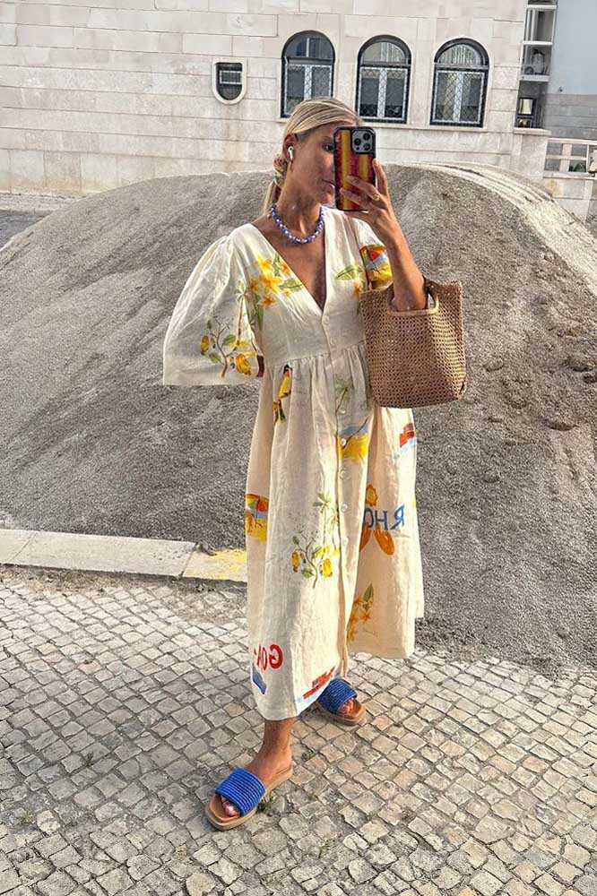 Printed Midi Dress