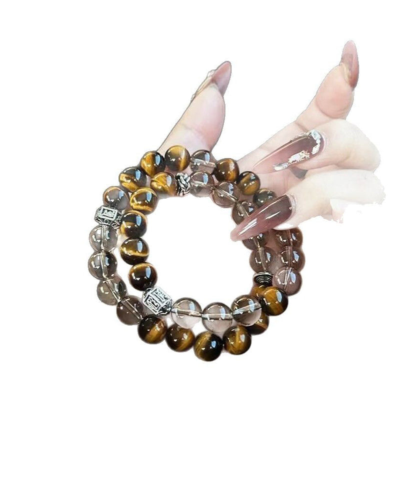 Chinese Style Metal Tiger's-eye Chain Bracelet