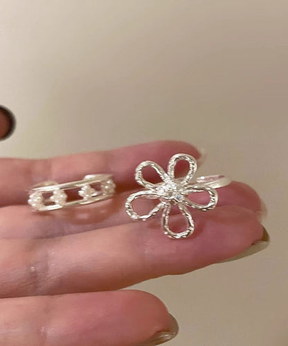 Gold Alloy Hollow Out Rings Two Piece Set