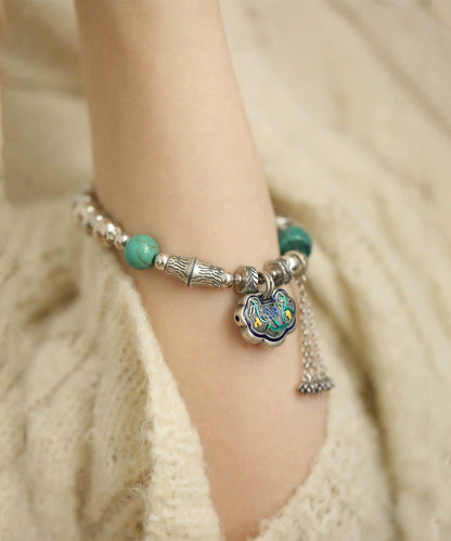 Boutique Silk Sterling Silver Turquoise Bracelets Charm Bracelet