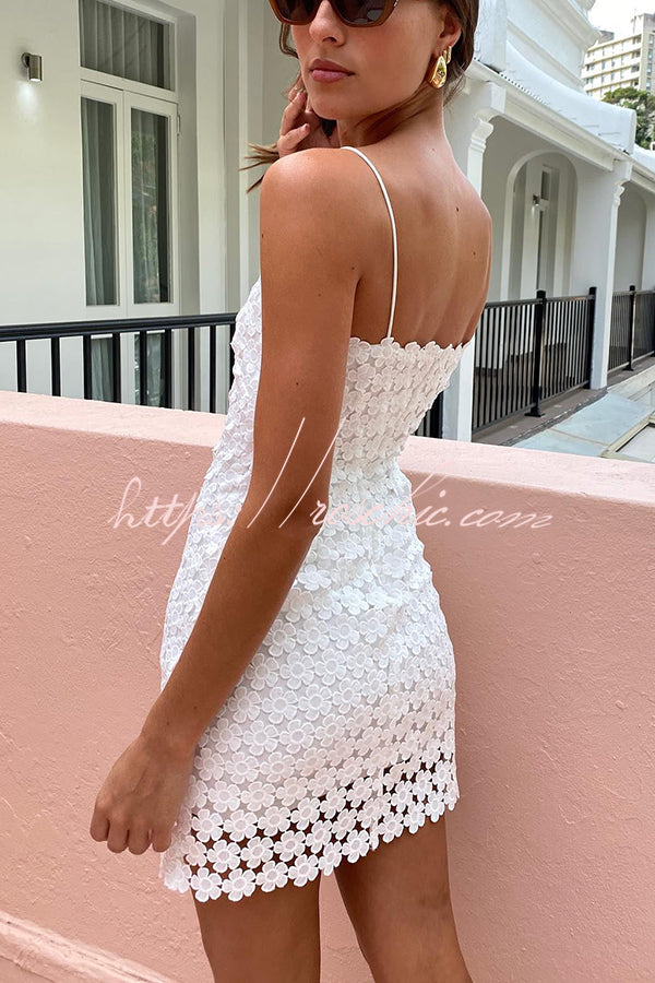 From Beach to Bar Embroidery Slip Mini Dress