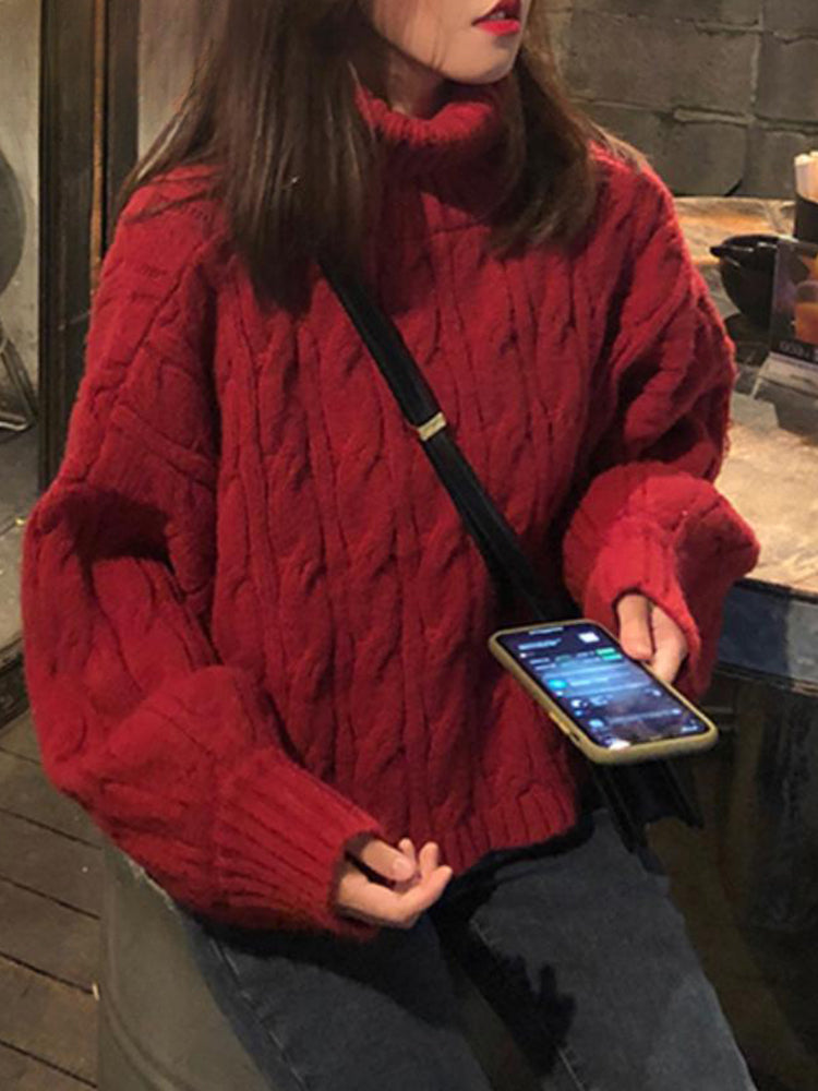 Loose Color Pullover Sweater
