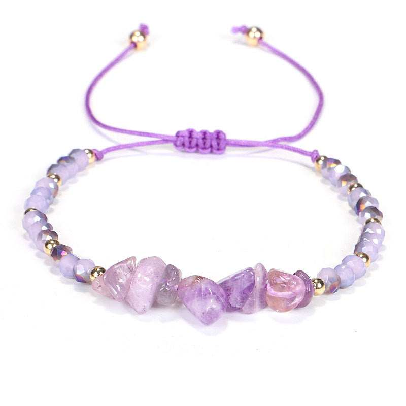 Amethyst Purify Knit Bracelet With 8mm Healing Stones