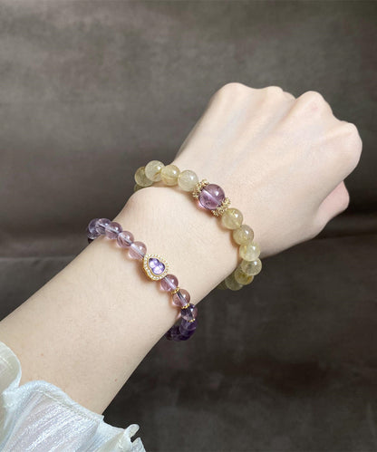 Purple Alloy Crystal Zircon Calabash Chain Bracelet