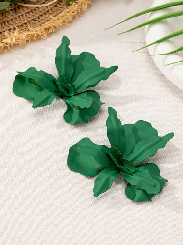 Flower Shape Color Earrings Accessories