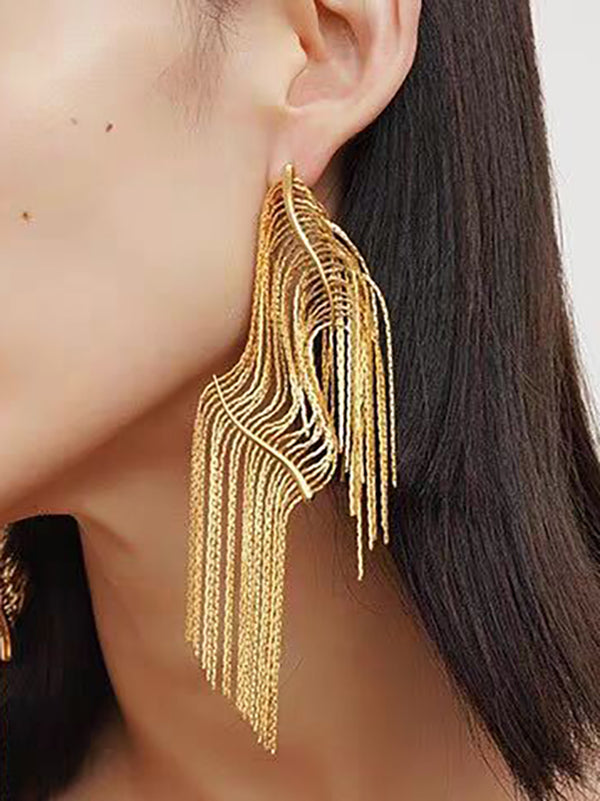 Color Tasseled Drop Earrings