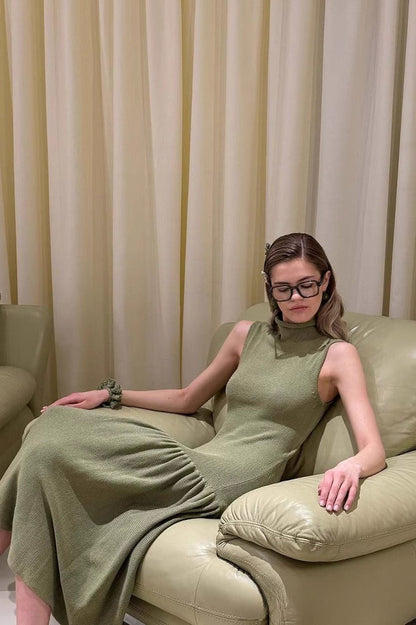 A Line Knit Maxi Dress