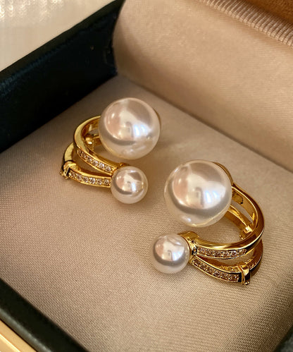 Light Zircon Wear Double Bead Star Track Stud Earrings