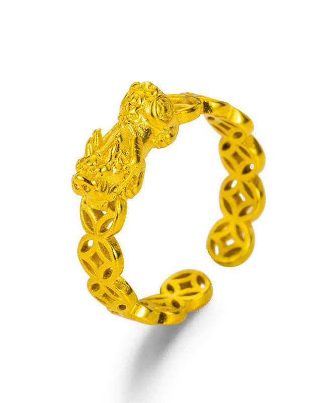 Boutique Gold Copper Overgild a Mythical Wild Animal Open Rings