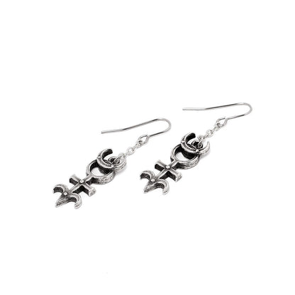 Dr. Dee's Monad Symbol Dropper Earrings by Alchemy Gothic