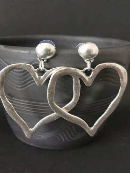 Retro Creative Alloy Love Big Earrings