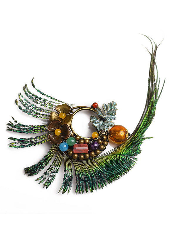 Peacock Feather Brooch