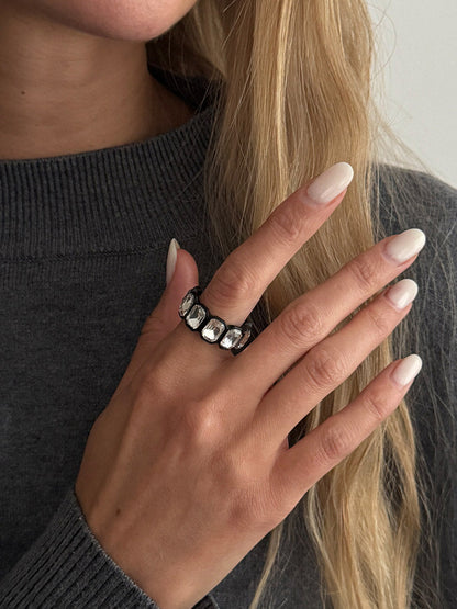 Geometric Rhine Stones Rings Accessories