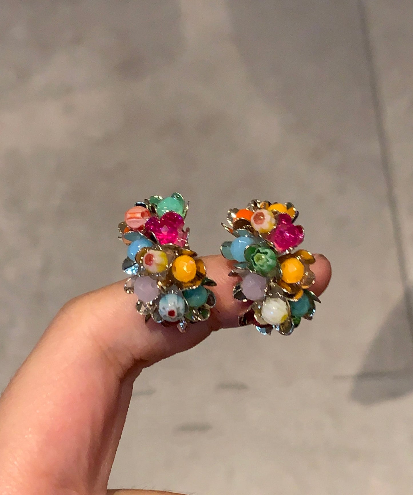New Rainbow Sterling Silver Crystal Stud Earrings