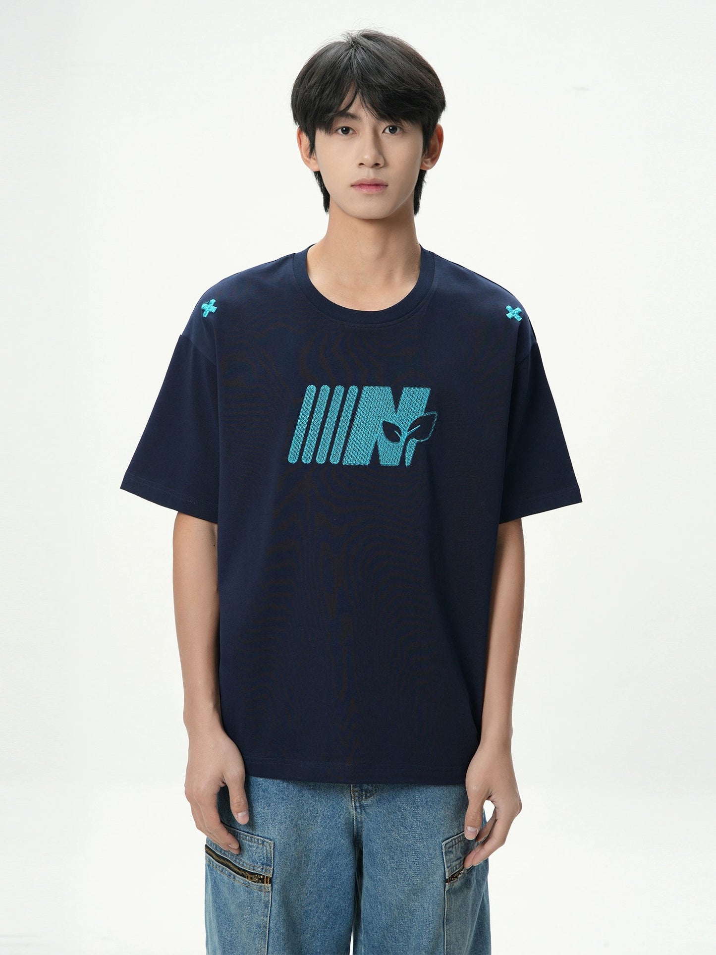T-shirt With Stitched Logo Detail